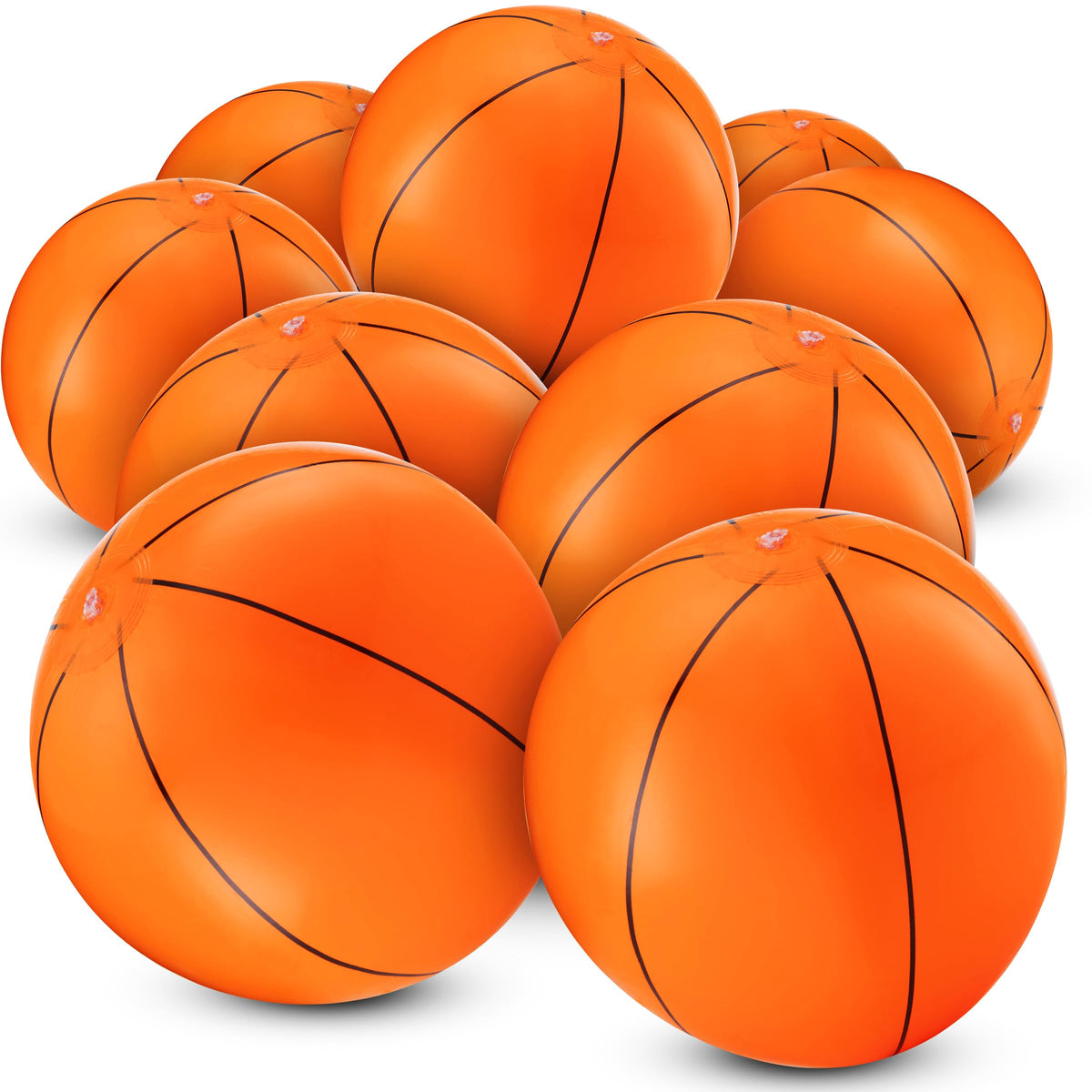 Bedwina inflatable basketballs, 16-inch pack, ideal for pool games and parties.