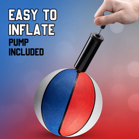 Bedwina mini basketball compatible with 12-inch rims, easy for kids to shoot.