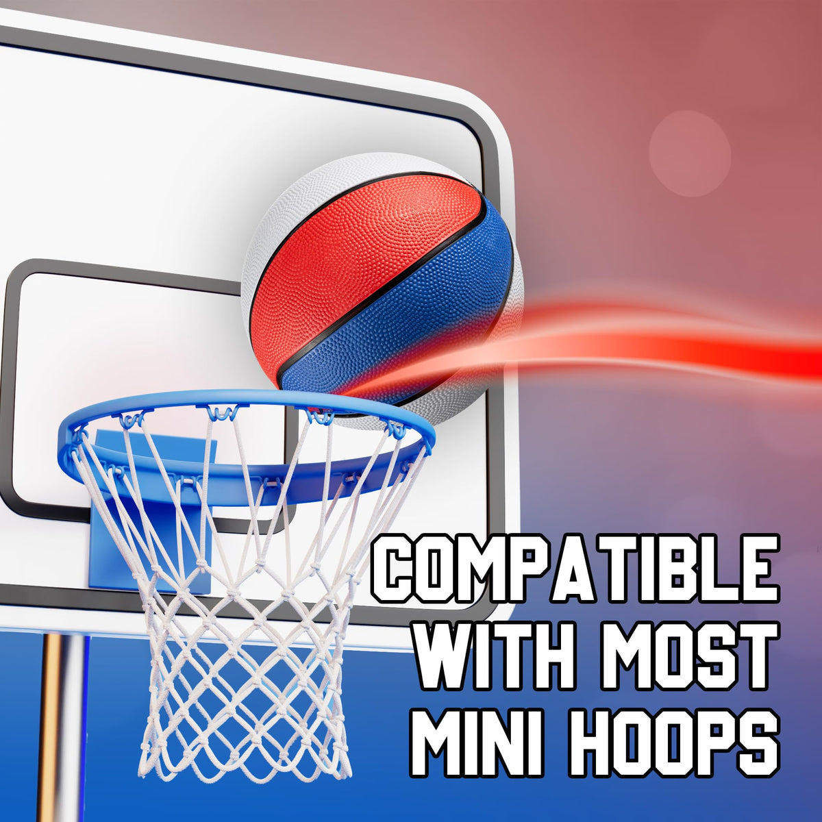 Bedwina mini basketball rugged rubber construction resists wear during years of play.