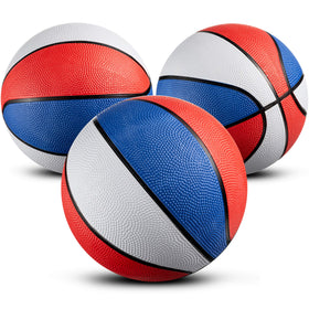 Bedwina mini basketball 7in pack3 red white blue, perfect for indoor and outdoor play.