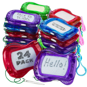 Bedwina pack24 mini magnetic drawing boards with backpack clip for on-the-go doodling.