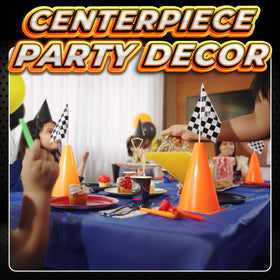 Bedwina race-themed party centerpiece kit for events.