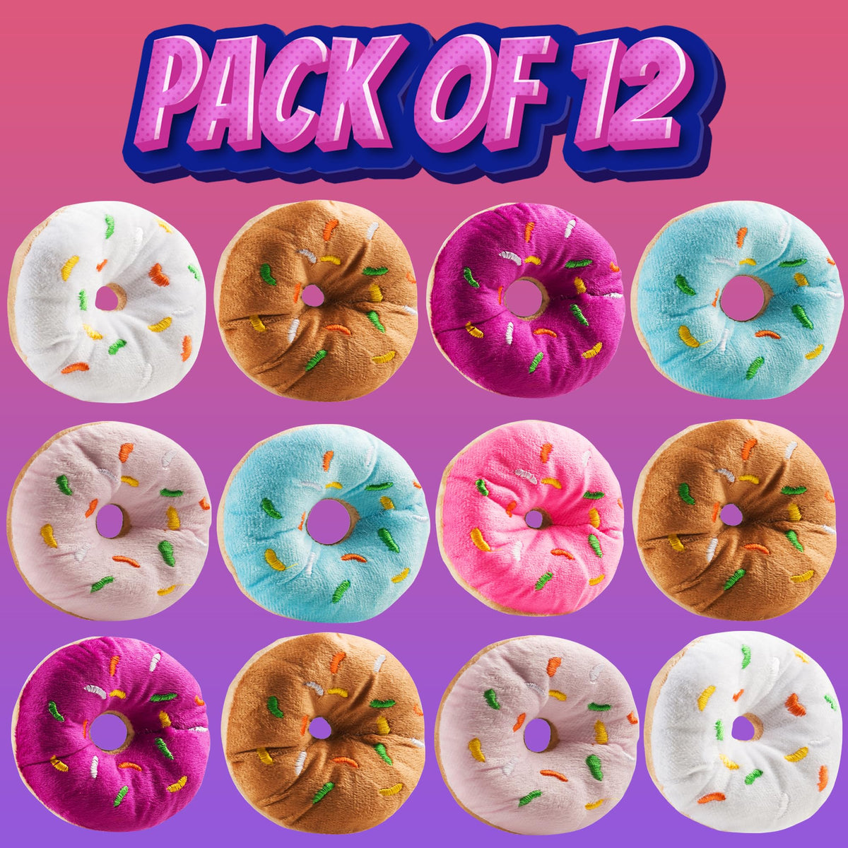 Bedwina plush donuts brighten birthday decorations and gifts