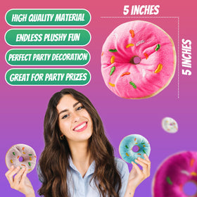 Bedwina plush donuts fabric texture highlights soft touch for kids' comfort
