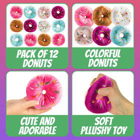 Bedwina plush donuts close-up shows durable stitched detail for lasting play