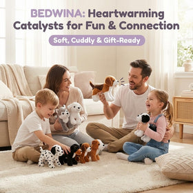 Bedwina plush puppy dogs in brown-fluff tone for durable, squeezable friends.