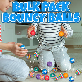 Bedwina rainbow swirl bouncy ball for eye catching playtime.