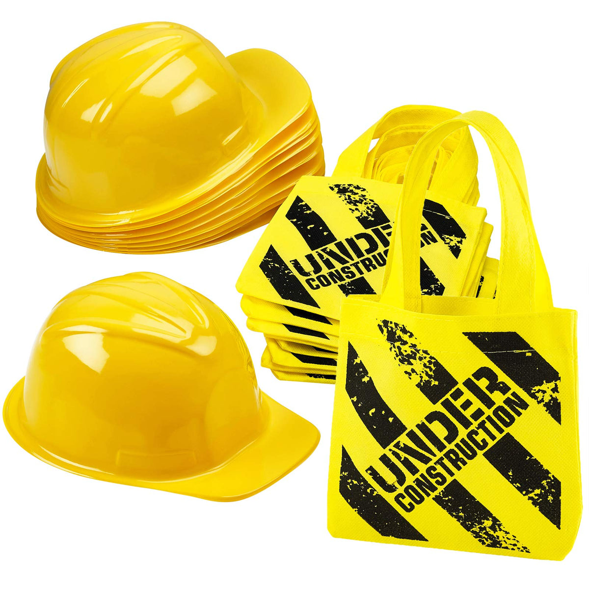 Bedwina construction hats yellow front view for kids party headwear
