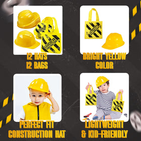 Bedwina construction hats yellow side view showing kid-friendly design