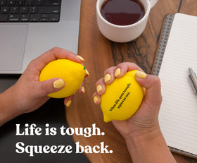 Bee LemonAid lemon-shaped stress ball helps improve focus at work or study.