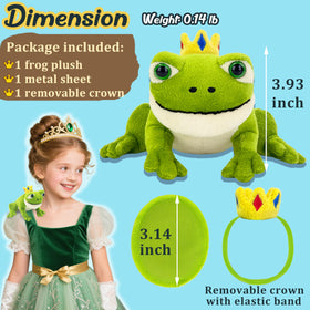 Beeadore frog plush crown is removable for versatile outfits and costumes.