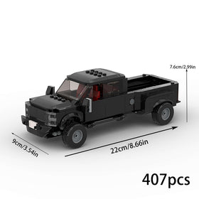 BeeEtMoc Truck MOC Racing Car rear tilt view enabling easy access.