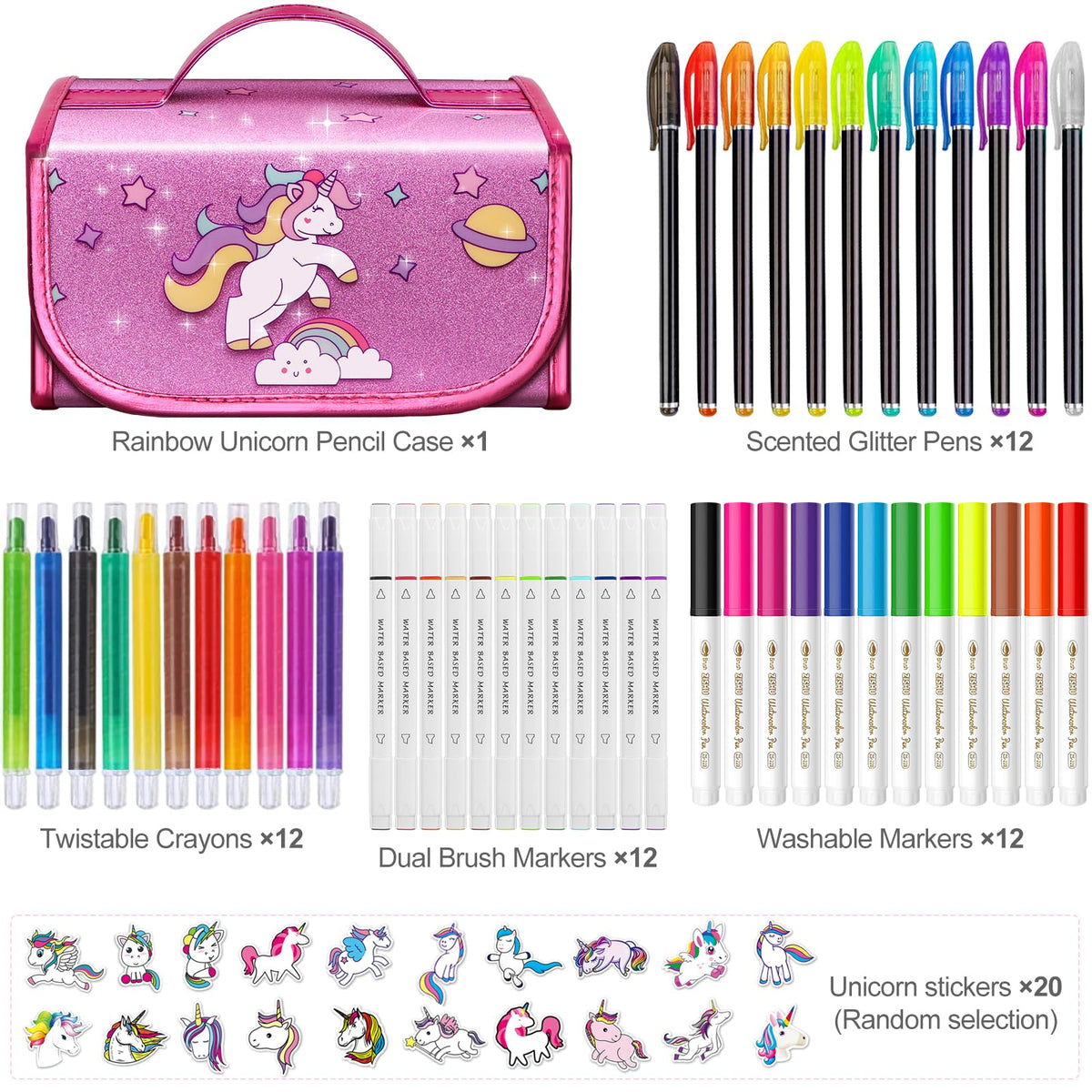 Beefunni scented glitter gel pens 9 colors add sparkle to projects