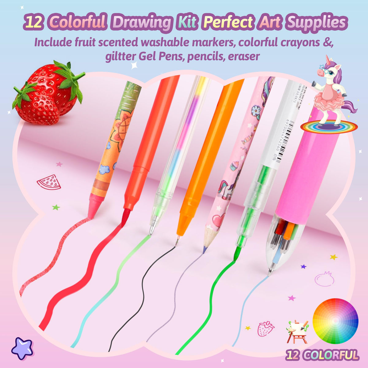 Beefunni Unicorn Colored Pencils provide smooth lines for detailed drawings.