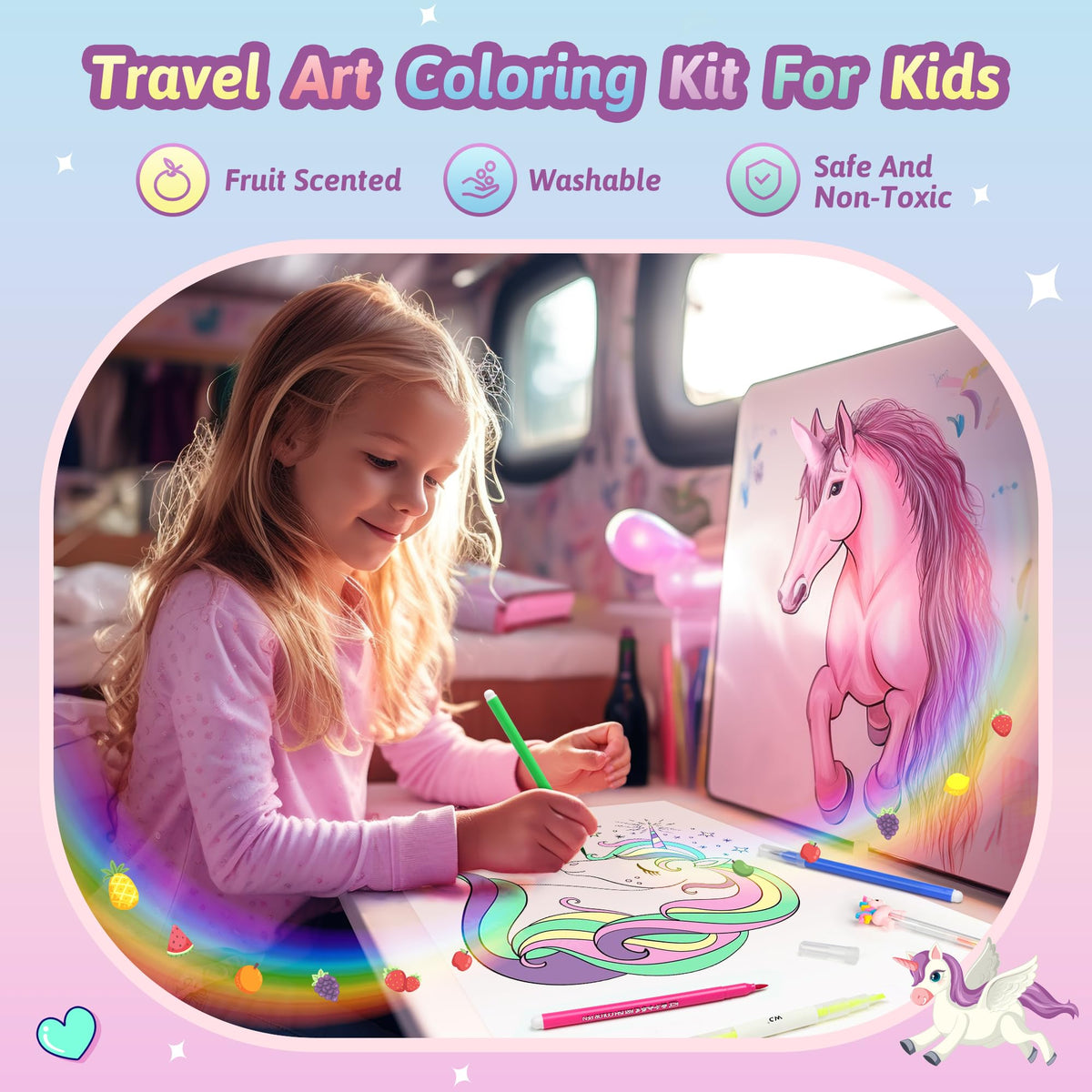 Beefunni Unicorn Glitter Gel Pens add shiny accents to artwork.