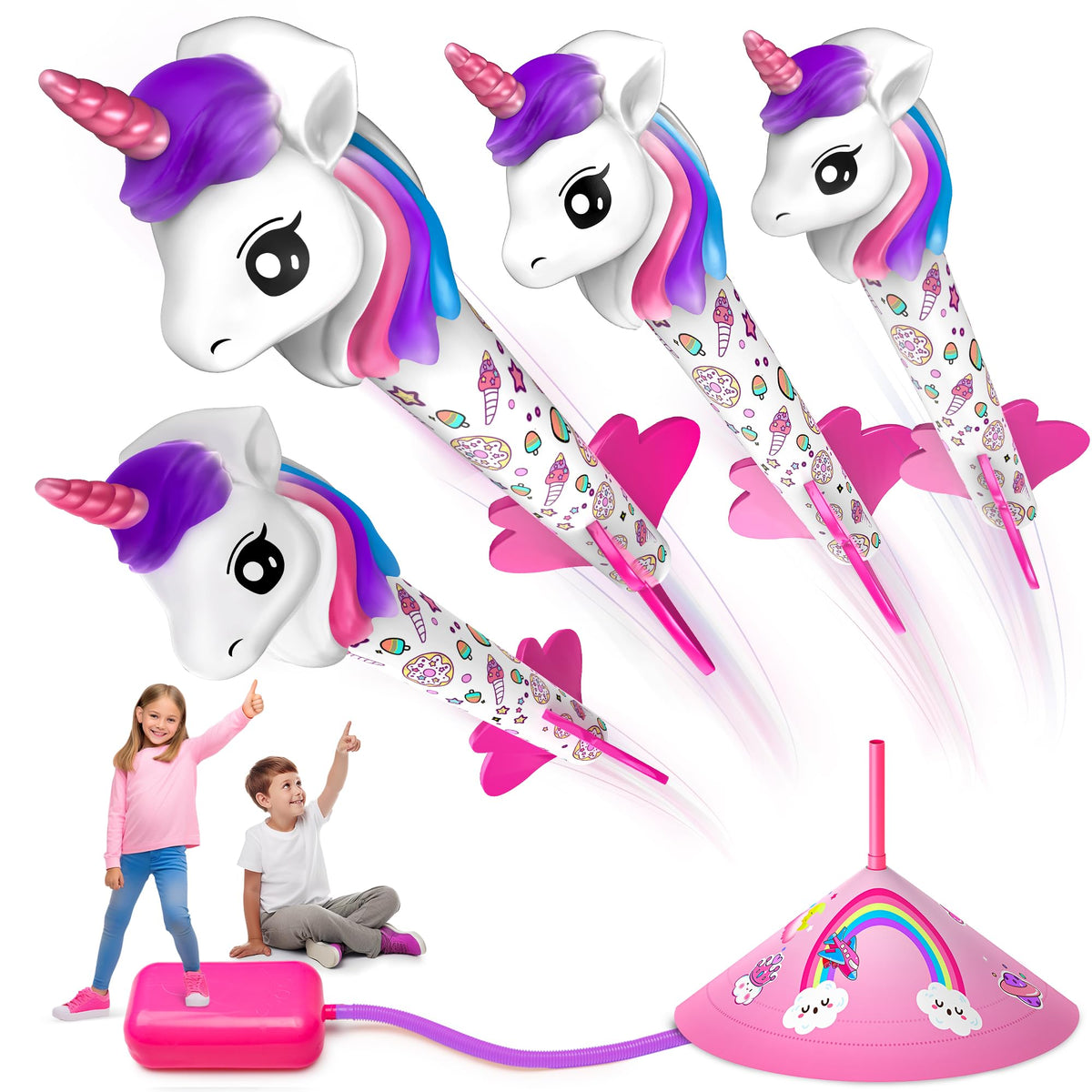 Beefunni Unicorn Rocket Launcher main set ready for imaginative outdoor play