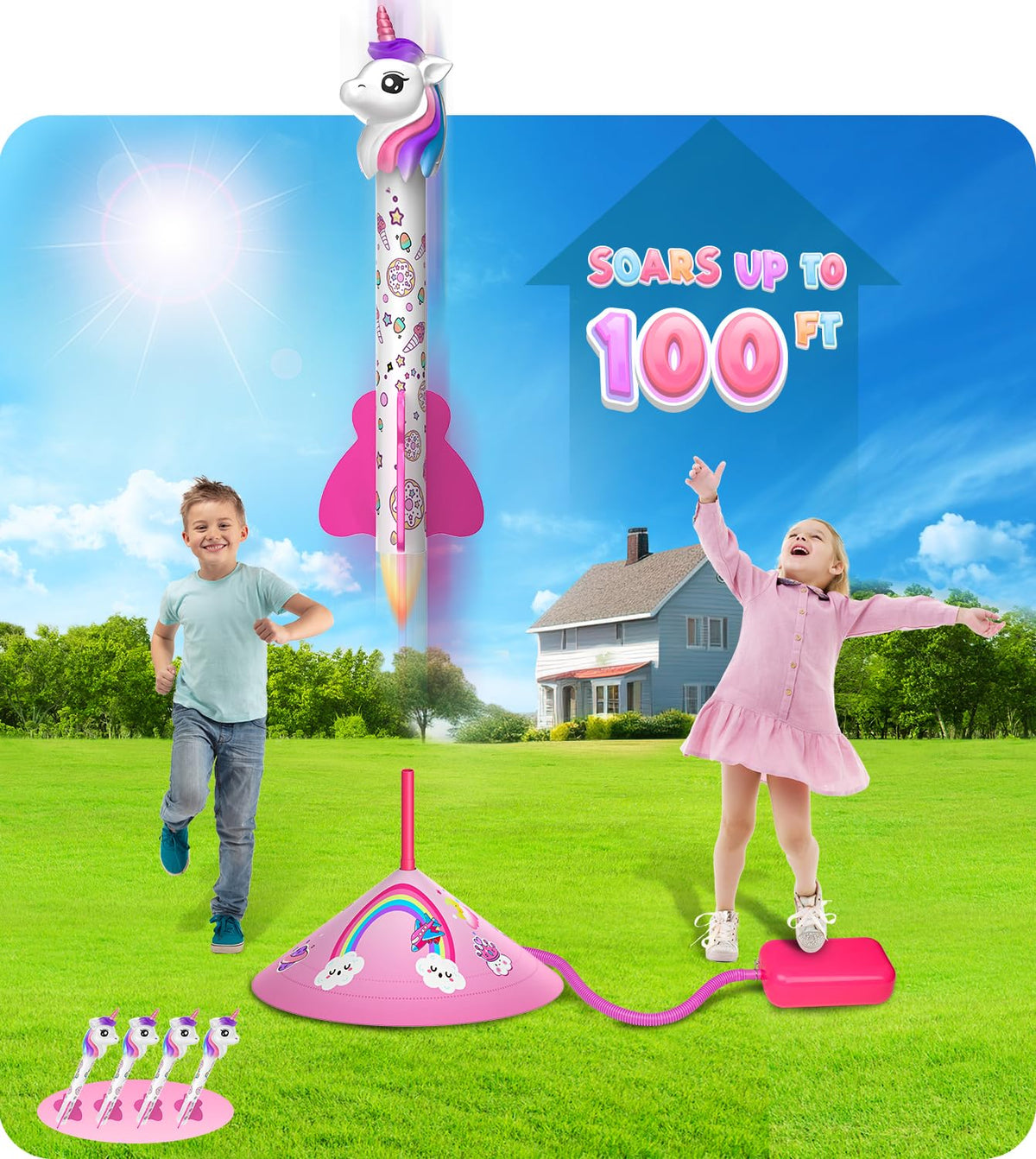Beefunni Unicorn Rocket Launcher four rockets for group play