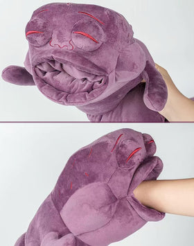 Close-up of Beego Jujutsu Toji Caterpillar plush pillow detailing armor and texture