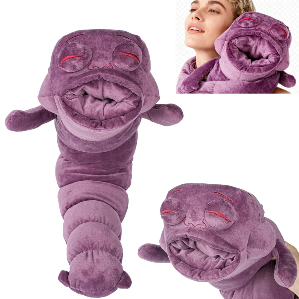 Beego Jujutsu Toji Caterpillar plush pillow full view, 29.6-inch length for display and comfort