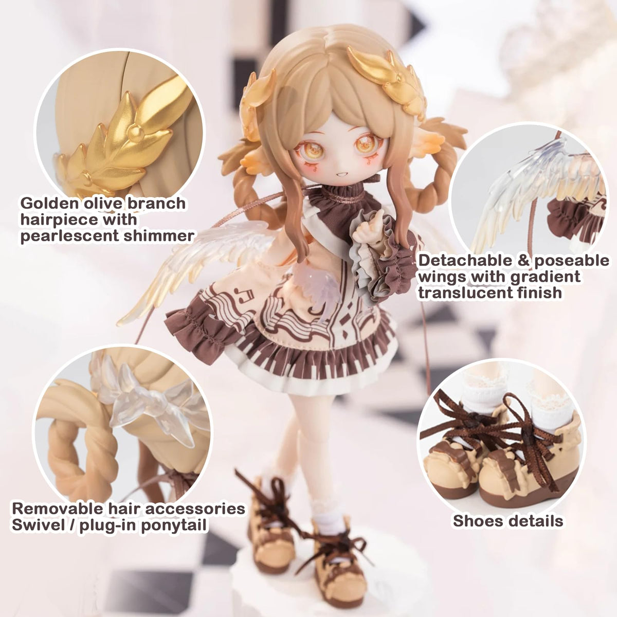 BEEMAI Luluya figure front view, showcases detailed painting and pose.