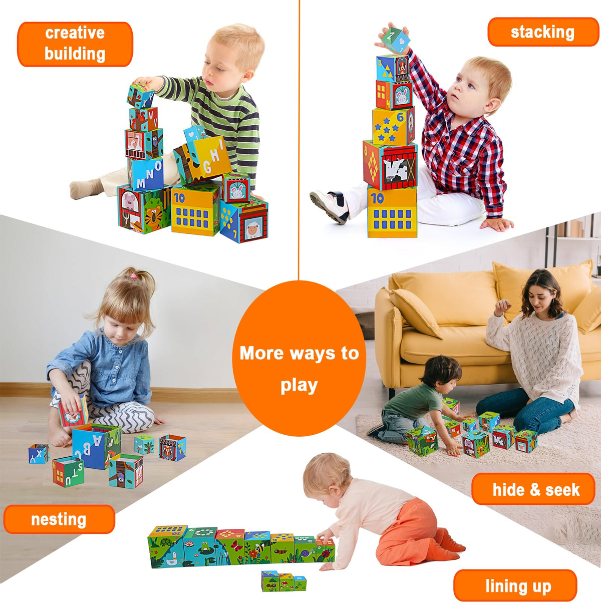 Beeqoo durable cardboard cubes resist bending during repeated stacking.