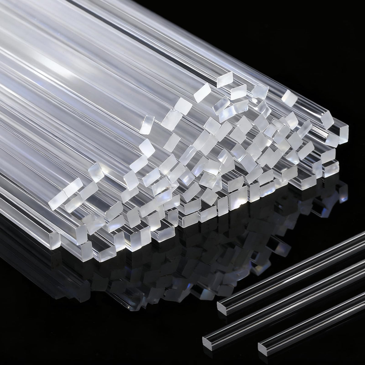 Beeveer 12-inch flat clear sticks for cake toppers, durable and reusable for desserts.