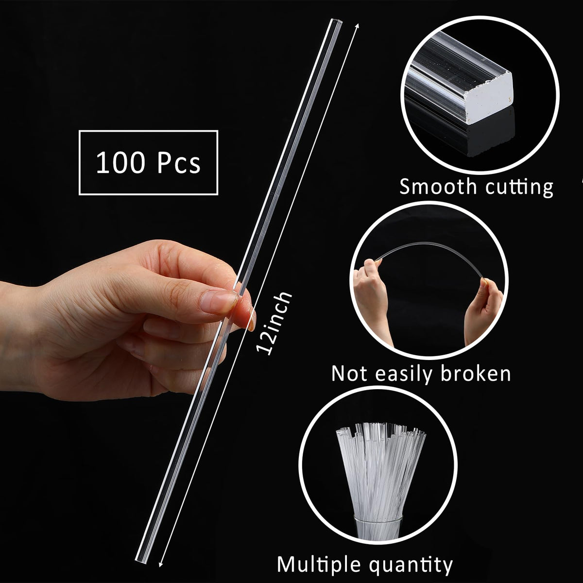 Beeveer acrylic flat sticks, reusable and smooth for candy rods and pops.