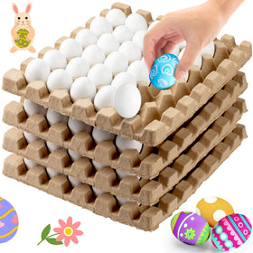 Beeveer unpainted wooden Easter eggs on packaging view, ready to decorate