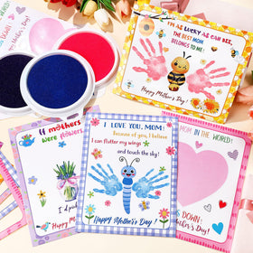 Assembled handprint frame from Beeveer kit for display