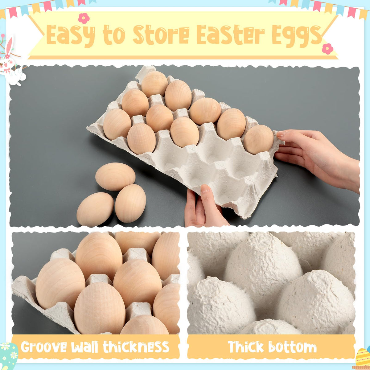 Beeveer paintable wooden eggs, ideal for kids' art projects and creative play.