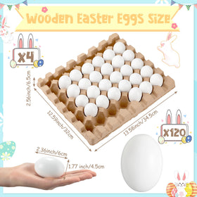 Beeveer white wood eggs with rustic finish for Easter decor