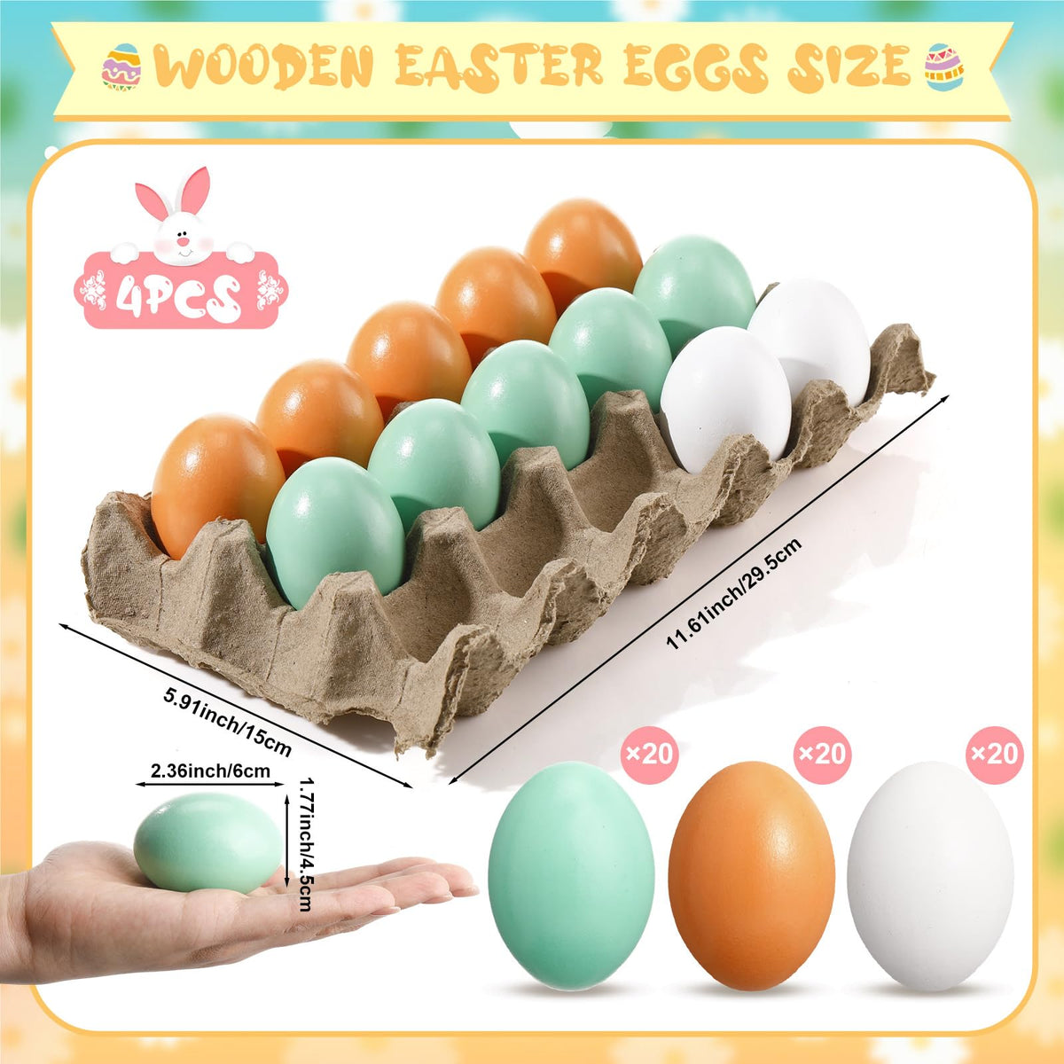 Beeveer green wooden egg paintable for kids crafts and art projects
