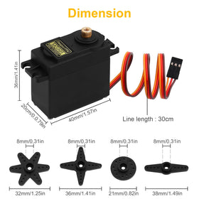 MG995 servo with 180-degree range enabling versatile positioning in projects