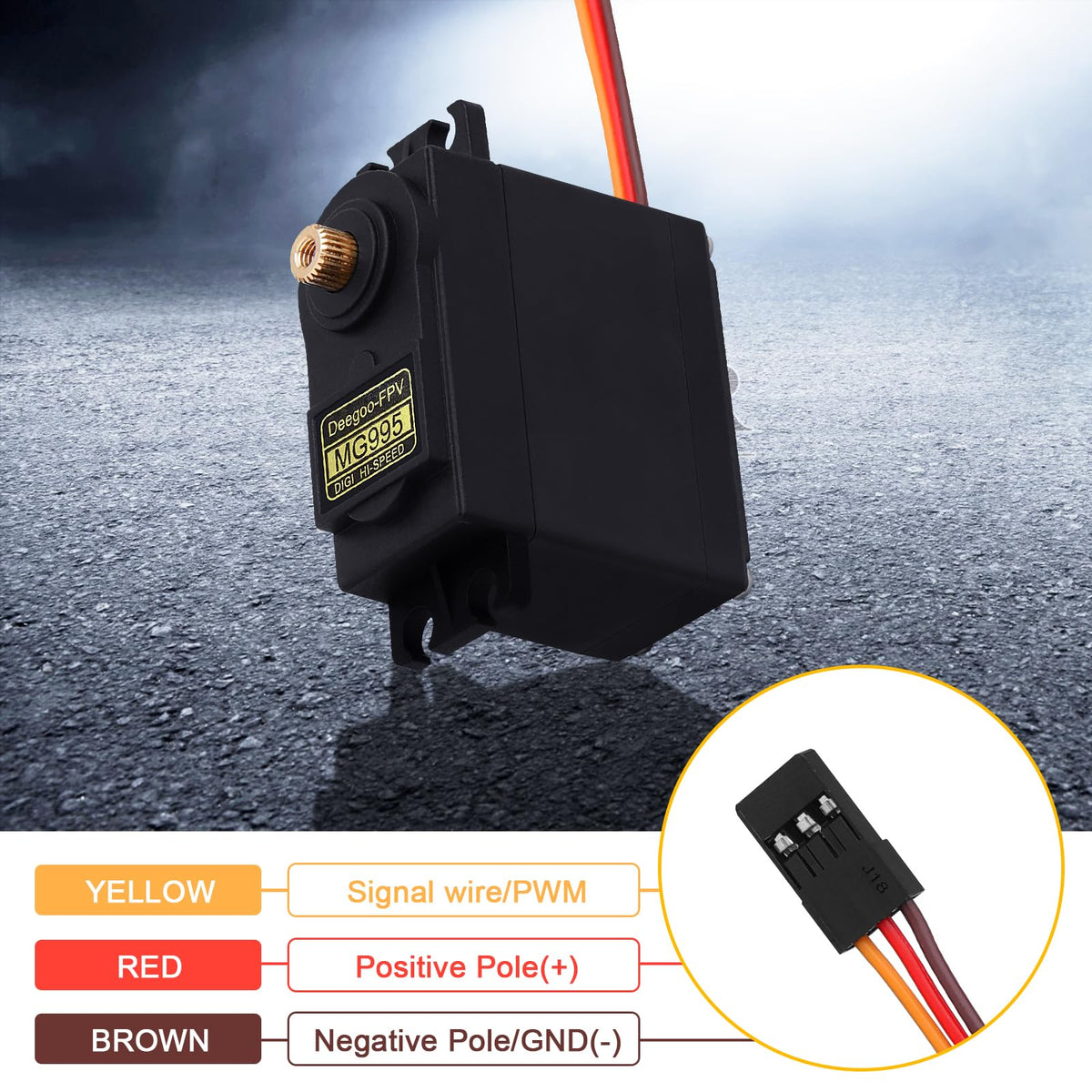 Beffkkip MG995 with 300mm lead illustrating easy wiring and integration