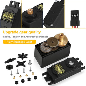 MG995 servo metal gears close-up highlighting durable torque for demanding builds