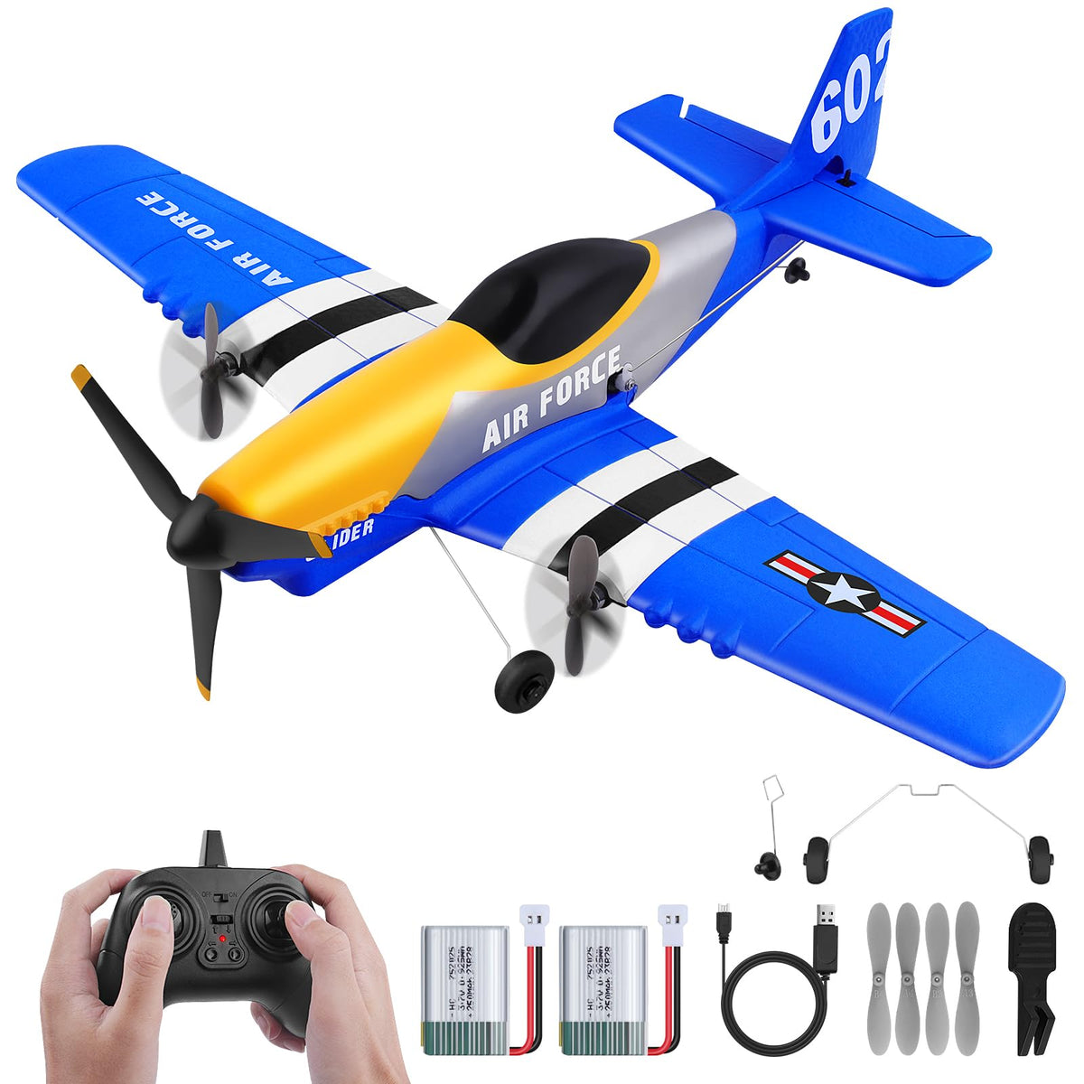 Beffkkip RC Plane front view shows a stable, beginner-friendly design.