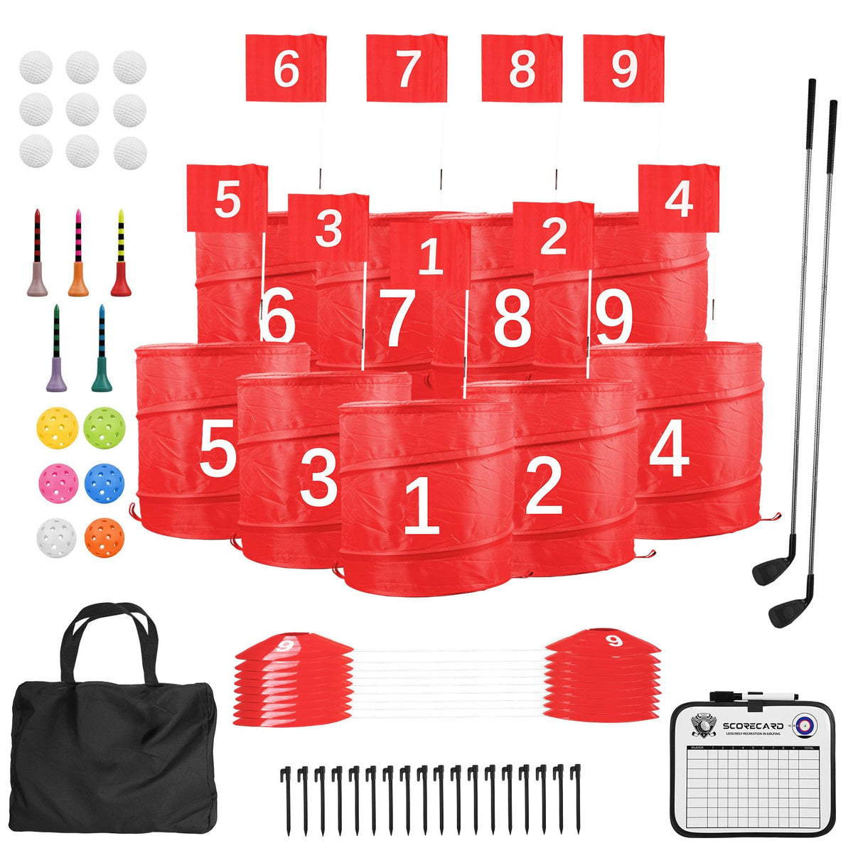 Behonor backyard golf set 9-hole layout for family outdoor fun