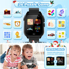 BEIARA kids smartwatch game screen featuring 26 preloaded games
