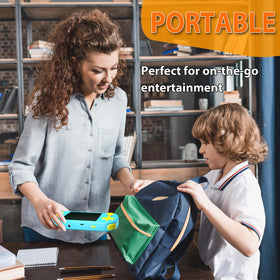Beico Handheld Games portable design fits easily in bags for travel.