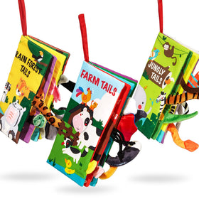 Beiens baby cloth book with crinkle cover boosts sensory attention and auditory recognition.
