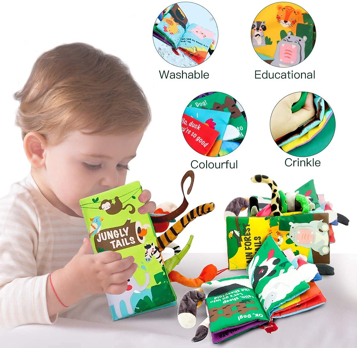 Beiens soft pages are easy for little hands to grip and explore.