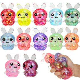 BEIGUO glitter bunny stress ball with soft squish for calming play