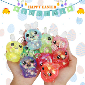 BEIGUO glitter bunny stress ball in bright color for classroom fun