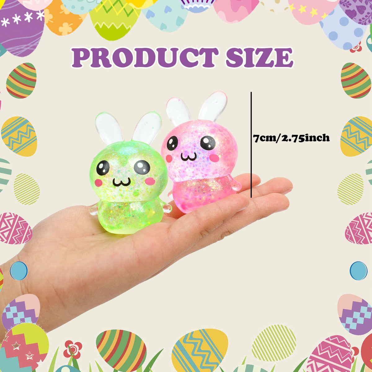 BEIGUO glitter bunny stress ball as Easter basket filler