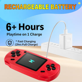 Beijue 16-bit handheld USB-C rechargeable battery supports long play sessions.