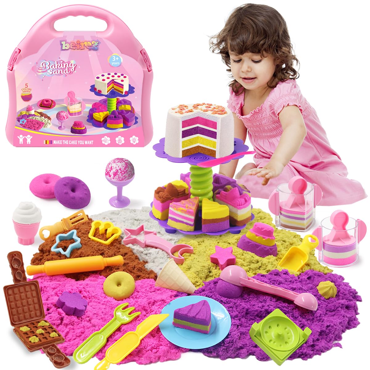 BEIREG Bakery Sensory Sand Kit 42-piece set for imaginative play