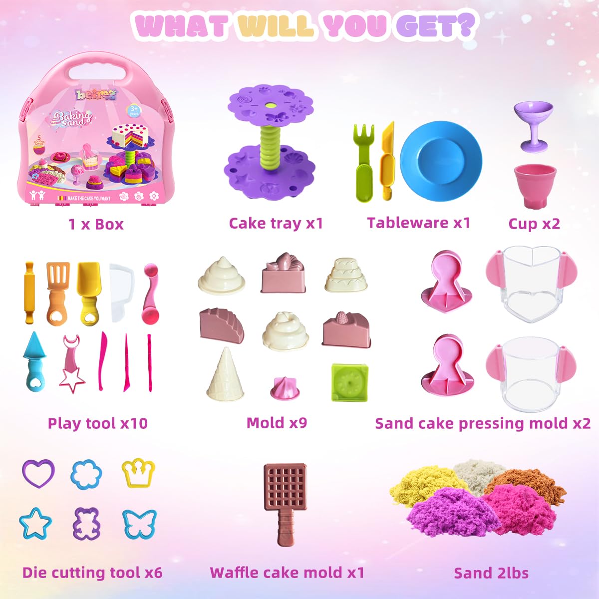 BEIREG colorful magic sand in five vibrant colors for moldable fun