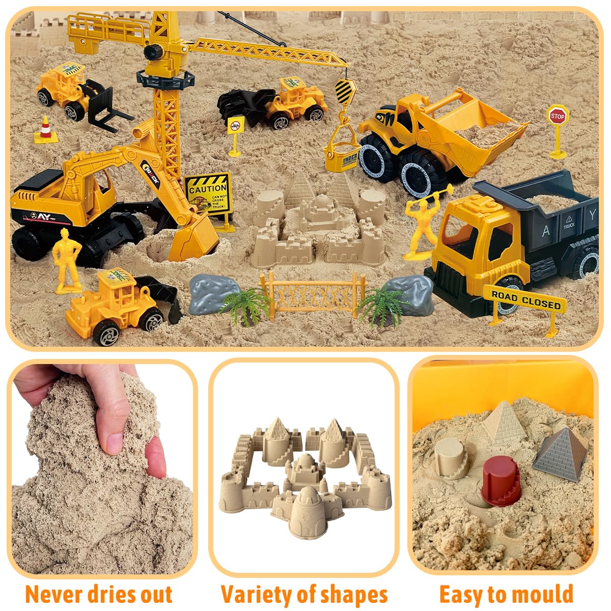 BEIREG digger and truck set, supports hands-on engineering play and motor skill practice.