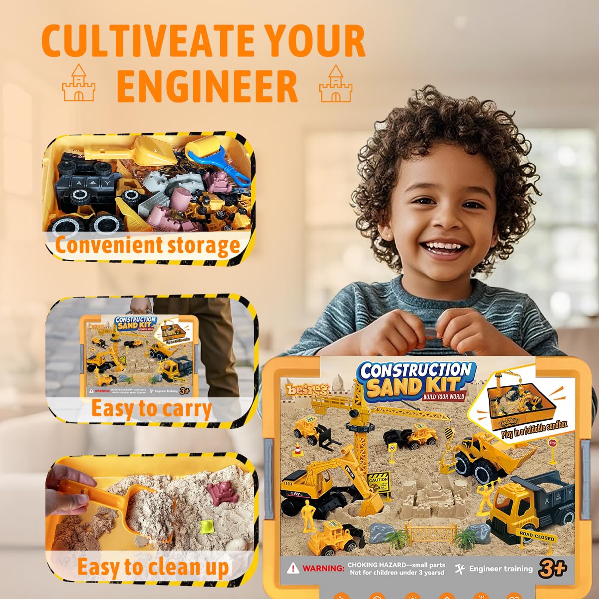 BEIREG magic sand close-up, soft, non-sticky, and easy to shape for quick builds.