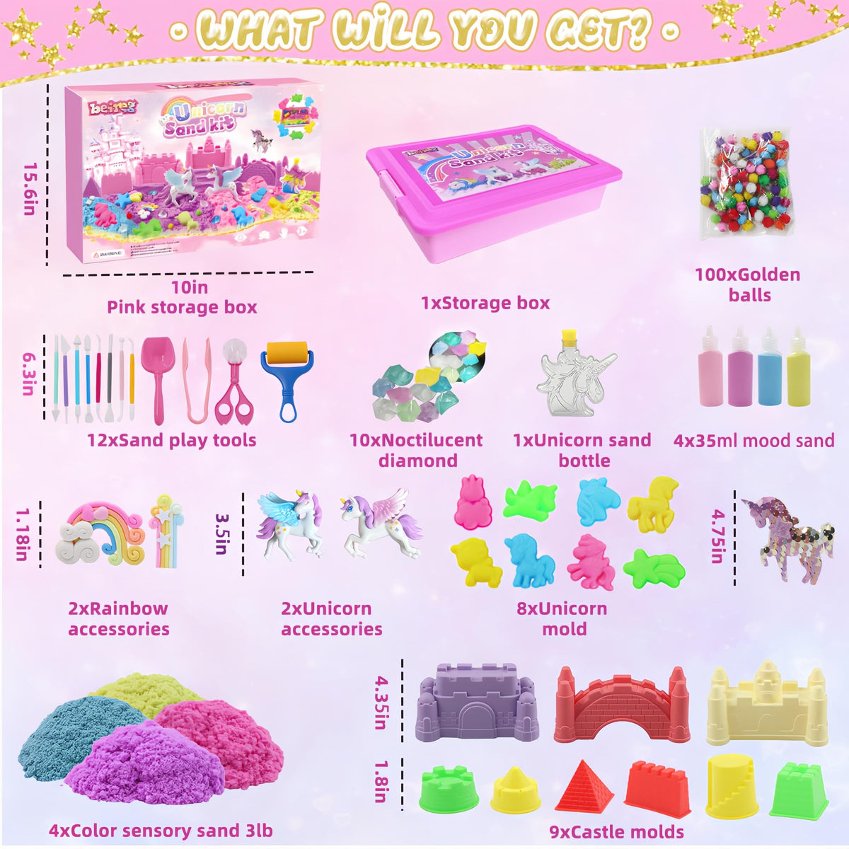 BEIREG four-color magic sand palette for imaginative building